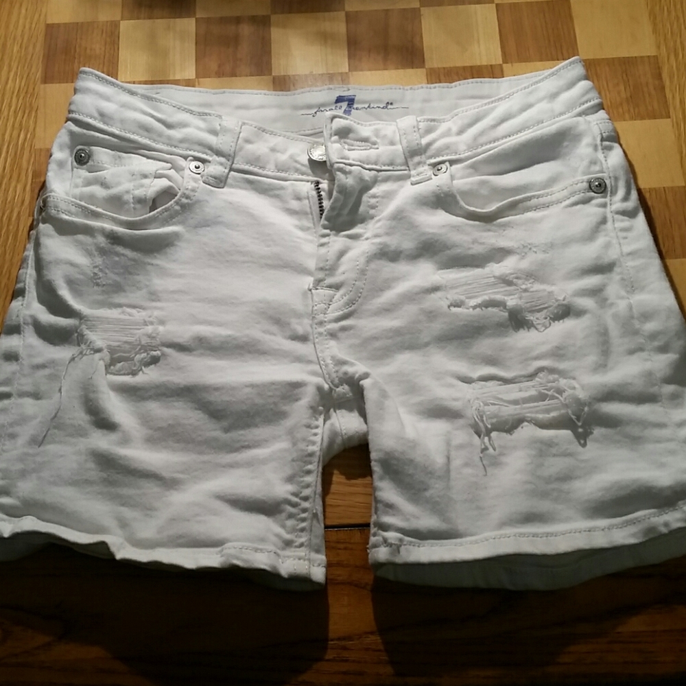 7 for all mankind distressed shorts